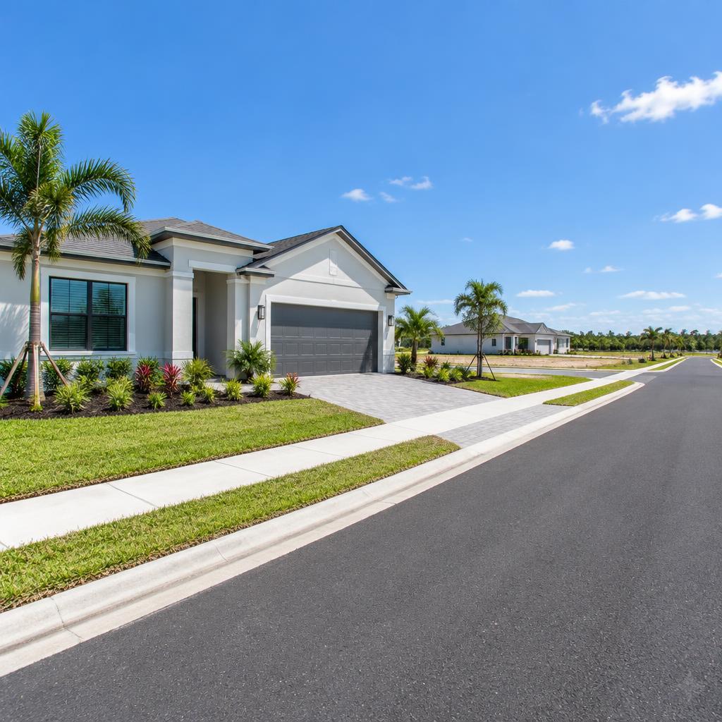 Newly built single-family home in a Brandon infill subdivision