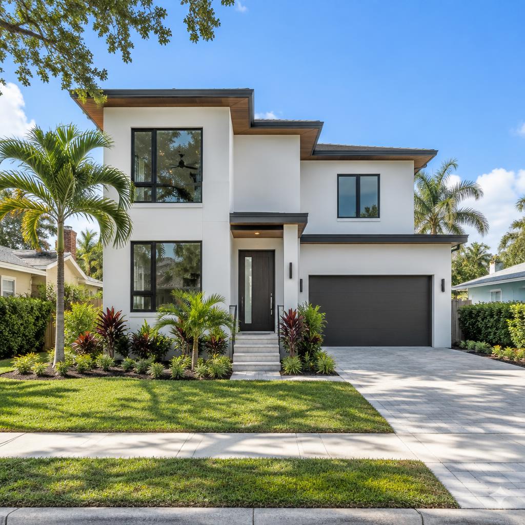 Newly built home representative of Carrollwood infill construction