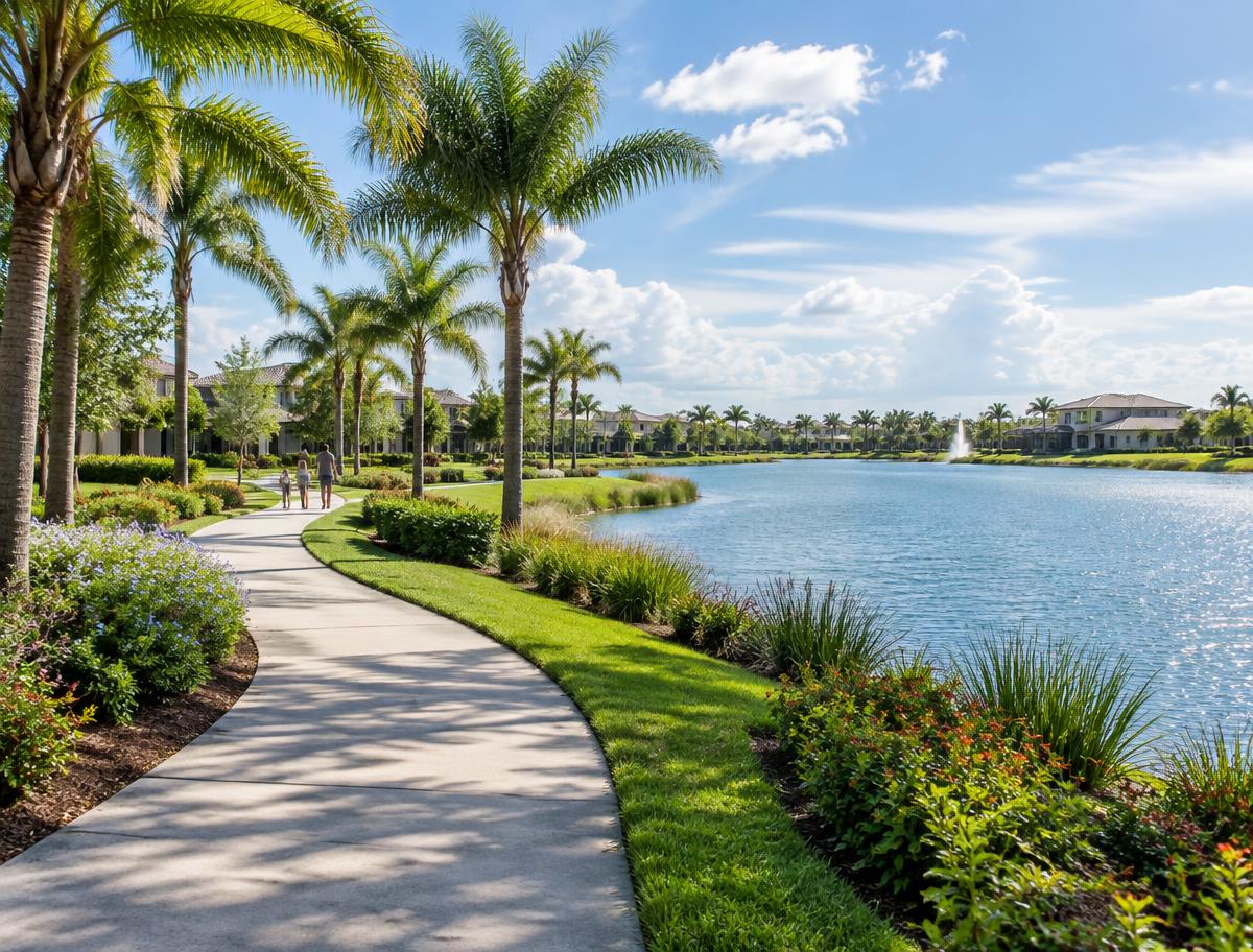 Lakeside trail in a Florida master-planned community